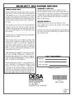 Предварительный просмотр 18 страницы Desa REMJ45 Owner'S Manual