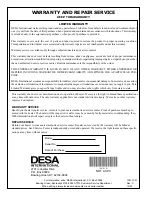 Preview for 12 page of Desa TC100RNG Owner'S Manual