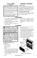 Preview for 5 page of Desa Unvented (Vent-Free) Gas Compact Classic Hearth Fireplace VMH26NRB Owner'S Operation And Installation Manual