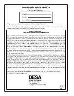 Предварительный просмотр 40 страницы Desa UNVENTED (VENT-FREE) PROPANE GAS FIREPLACE Owner'S Operation And Installation Manual