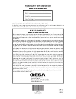 Preview for 36 page of Desa (V)DVF36 Owner'S Operation And Installation Manual