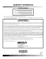 Preview for 38 page of Desa V36EP-A Series, VV36EPB(1) Series Owner'S Operation And Installation Manual