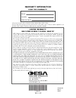 Preview for 44 page of Desa VDCFRNB Owner'S Operation And Installation Manual