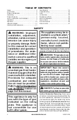 Preview for 2 page of Desa VP16B Safety Information And Installation Manual