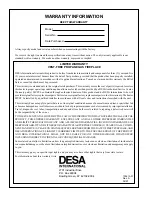 Предварительный просмотр 44 страницы Desa VSGF28NTB Owner'S Operating & Installation Manual