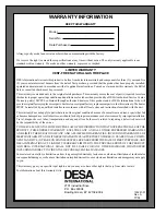 Предварительный просмотр 44 страницы Desa VSGF28NV Owner'S Operation And Installation Manual