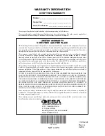 Preview for 36 page of Desa VSGF33NRB Owner'S Operation And Installation Manual