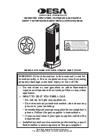 Preview for 1 page of Desa VTN25R Safety Information And Installation Manual