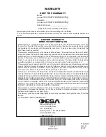 Предварительный просмотр 40 страницы Desa VVC36NE Series Owner'S Operation And Installation Manual