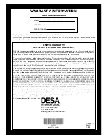 Предварительный просмотр 28 страницы Desa VYGF33NR Owner'S Operation And Installation Manual