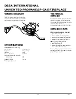 Предварительный просмотр 20 страницы Desa VYGF33PR Owner'S Operation And Installation Manual