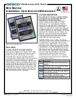 Preview for 1 page of Desco 19258 Installation, Operation And Maintenance Manual