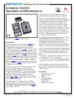 Preview for 1 page of Desco 19493 Operation & Maintenance Manual