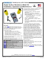 Preview for 1 page of Desco 19787 Installation, Operation And Maintanance