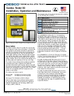 Предварительный просмотр 1 страницы Desco Combo Tester X3 Installation, Operation And Maintenance Manual