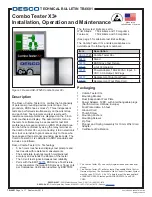 Desco Combo Tester X3+ Installation, Operation And Maintenance Manual preview