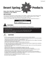 Предварительный просмотр 1 страницы Desert Spring DS Series Installation & User Manual