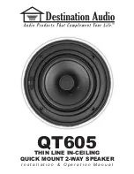 Preview for 1 page of Destination Audio QT605 Installation & Operation Manual