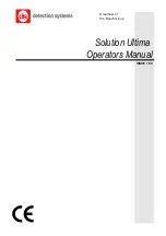 Detection Systems solution ultima Operator'S Manual preview