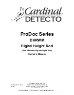 Предварительный просмотр 1 страницы Detecto ProDoc DHRWM Owner'S Manual