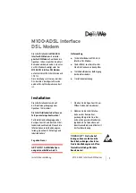 Предварительный просмотр 1 страницы DETEWE M100-ADSL Installation Manual