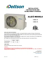 Предварительный просмотр 1 страницы Dettson COND-30 Installation Instructions And Homeowner'S Manual