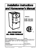 Dettson OMF154L20A Installation Instructions And Homeowner'S Manual preview