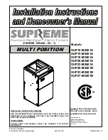 Dettson SUPREME SUP10-M2401A Installation Instructions And Homeowner'S Manual preview