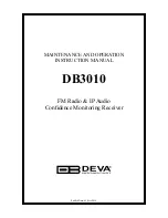 DEVA Broadcast DB3010 Maintenance And Operating Manual предпросмотр