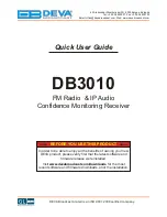 Preview for 1 page of DEVA Broadcast DB3010 Quick User Manual