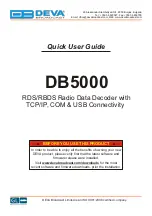 Preview for 1 page of DEVA Broadcast DB5000 Quick User Manual