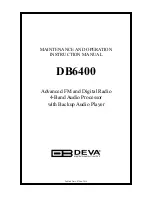 Preview for 1 page of DEVA Broadcast DB6000 Maintenance And Operation Instruction Manual