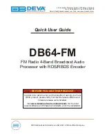 Preview for 1 page of DEVA Broadcast DB64-FM Quick User Manual