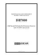 DEVA Broadcast DB7000 Maintenance And Operating Instructions предпросмотр