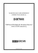 DEVA Broadcast DB7001 Maintenance And Operation Instruction Manual preview