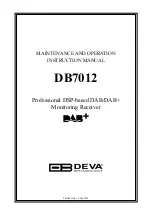 Предварительный просмотр 1 страницы DEVA Broadcast DB7012 Maintenance And Operation Instruction Manual