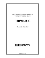 Preview for 1 page of DEVA Broadcast DB90-RX Maintenance And Operation Instruction Manual