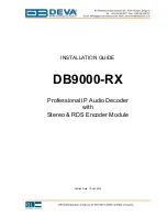 DEVA Broadcast DB9000-RX Installation Manual preview