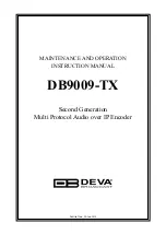 DEVA Broadcast DB9009-TX Maintenance And Operation Instruction Manual preview