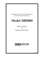 Preview for 1 page of DEVA Broadcast DEVA DB8000 Maintenance And Operation Instruction Manual