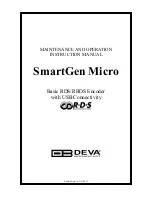 DEVA Broadcast SmartGen Micro Maintenance And Operation Instruction Manual preview