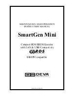 DEVA Broadcast SmartGen Mini Maintenance And Operation Instruction Manual preview