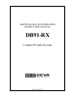 Preview for 1 page of DEVA DB91-RX Maintenance And Operation Instruction Manual