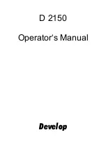 Develop D2150 Operator'S Manual preview