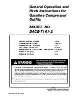 Предварительный просмотр 1 страницы DeVilbiss DACE-7161-2 General Operation And Parts Instructions Manual