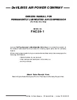 Предварительный просмотр 16 страницы DeVilbiss FAC28-1 Owner'S Manual