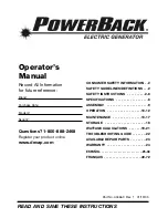 DeVillbiss Air Power Company PowerBack A04669 Operator'S Manual preview