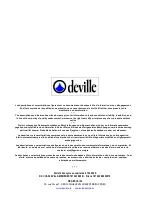 Preview for 50 page of deville C07831 Installation And Utilisation Manual