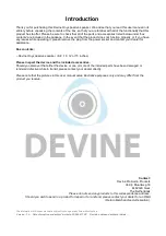 Предварительный просмотр 2 страницы Devine 9000-0044-0826 User Manual