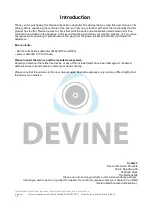 Предварительный просмотр 2 страницы Devine 9000-0060-9026 User Manual